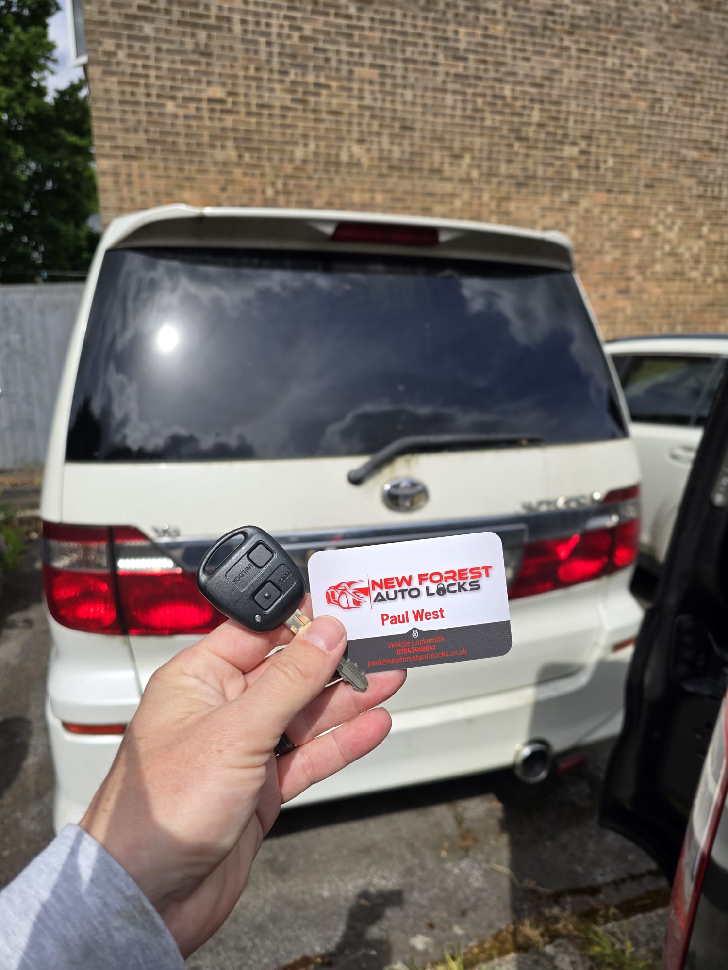 Auto locksmith job in the New Forest — replacement vehicle key cut and programmed on-site